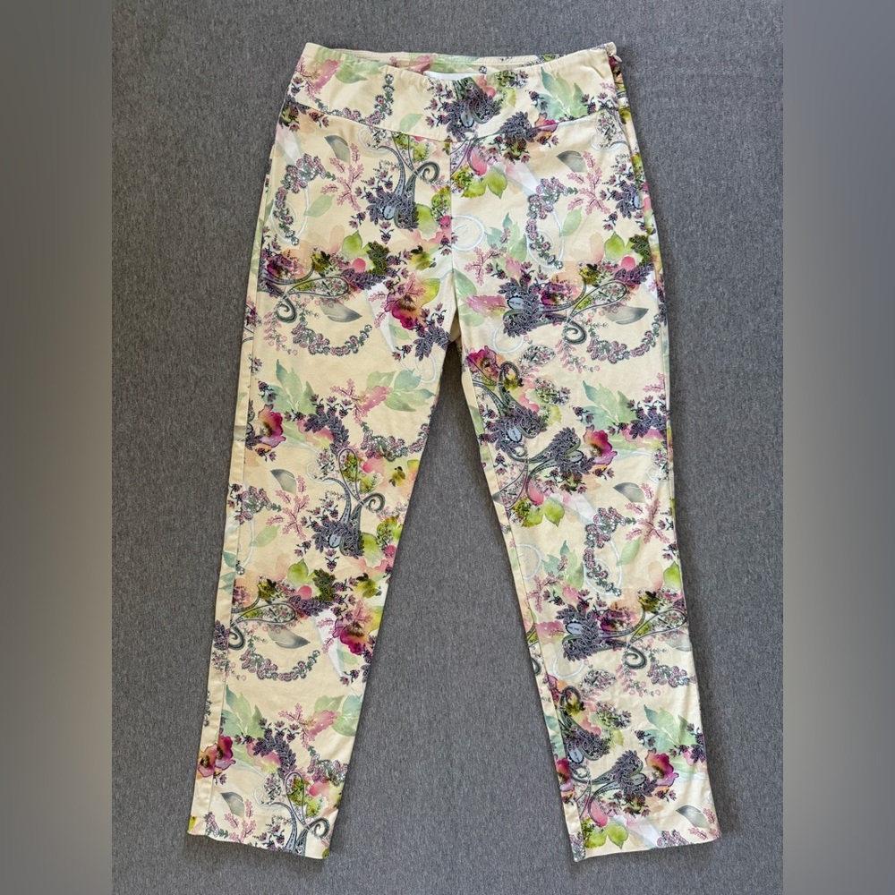 Sara Campbell floral paisley ankle pants women’s size‎ 4